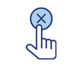 Request revisions or reject the Digital Proof for modifications. Icon representing the option to request revisions or reject the Digital Proof for further adjustments.